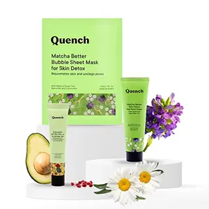 Quench Botanics Summer Kit Skin Detox Gel Face Wash | Bubble Sheet Mask | Bravocado Spf 50+ Sunscreen Gel | Skin-Rejuvenating Formulas|Korean Skin care