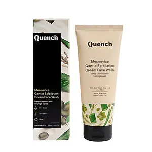 Quench Botanics Mesmerice Gentle Exfoliation Cream Face Wash | Made In Korea Aloe Vera Rice Olive Vitamin E 100ml (Free Pouch)