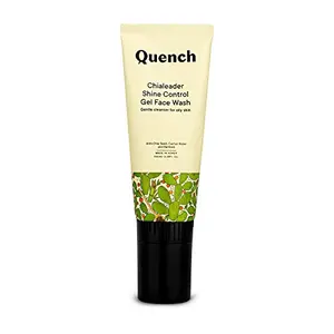 Quench Botanics Chialeader Shine Control Gel Face Wash | Made in Korea | In-built Silicone Brush for Gentle Exfoliation | with Tea Tree and Salicylic Acid