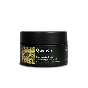 Quench Botanics Bravocado Deep Cleansing Clay Mask | Made in Korea | Removes Oil and Impurities and Adds a Radiant Glow | with Avocado Pomegranate Rice Water Kaolin and Bentonite (50ml)