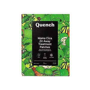 Quench Botanics Mama Cica Zit Away Treatment Patches | Made in Korea | Hydrocolloid Acne Patches | Shrinks Pimples and Clears Pores | with Cica Korean Ginseng Lotus Root Witch Hazel and Tea Tree Oil (24 patches)