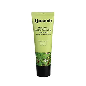 Quench Botanics Mama Cica Oil Fix Exfoliating Gel Mask | Made in Korea | Face Mask for Skin Detox and Oil Control | Hydrates and Brightens Skin | with Cica Korean Ginseng Lotus Root Rosemary Leaf Oil Green Algae and Glycerin (50ml)
