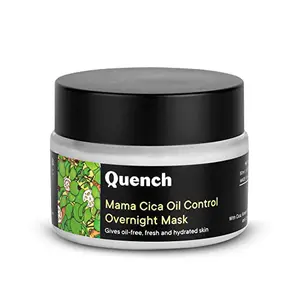 Quench Botanics Mama Cica Oil Control Overnight Mask | Made in Korea | Night Cream for Skin Repair and Nourishment | with 2% Niacinamide Cica Korean Ginseng Lotus Root Calendula and Tamanu Oil (50ml)
