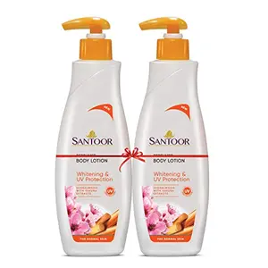 Santoor Perfumed Body Lotion for Whitening & UV Protection with Sandalwood & Sakura Extracts 250ml (Buy 1 Get 1)