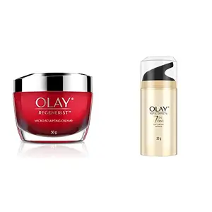 Olay Day Cream Regenerist Microsculpting Moisturiser (NON SPF) 50g & Olay Day Cream Total Effects 7 in 1 Anti-Ageing Moisturiser 20g