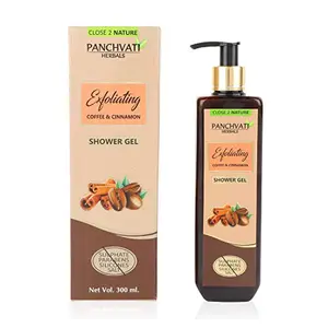 Panchvati Shower Gel with Coffee & Cinnamon - No Parabens Sulphate Silicones & Salt 300 ml