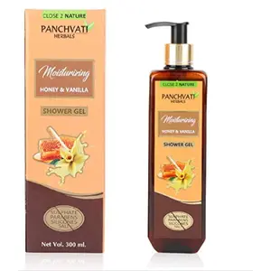 Panchvati Shower Gel with Honey & Vanilla - No Parabens Sulphate Silicones & Salt 300 ml