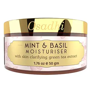 OSADHI Vegan Oily Skin Face Moisturiser Acne Prone Skin for Men & Women With Green Tea 50gm