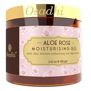 OSADHI Pure Aloe Vera Moisturizer With Hyaluronic Acid Red Algae and Rose Gel for Face Skin & Hair 100gm