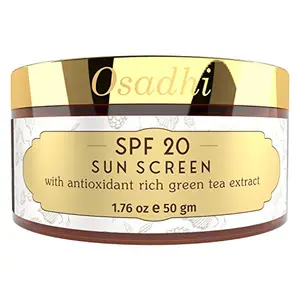 OSADHI Vegan Sunscreen Spf 20 for Women Men With Zinc Oxide for Oily Acne Prone Skin 50 Gm
