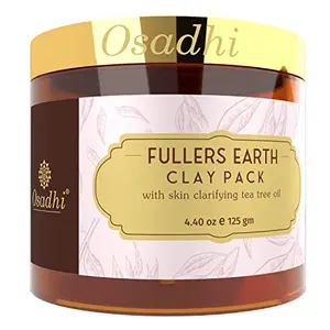OSADHI Vegan Clay Face Pack Mask for Glowing Skin and Deep Pore Cleansing With Fullers Earth & Calendula 125gm