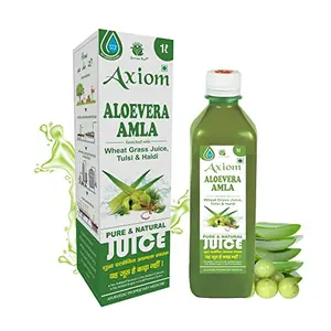 Jeevanras Axiom Aloevera Amla Juice 1000ml | Boosts Immunity | Purifies Blood | Relieves From Constipation | Improves Eyesight | 100% Natural WHO GMP GLP Certified Product