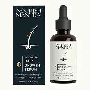 Nourish Mantra Advanced Hair Regrowth Serum 50ml | with Redensyl Anagain Procapil & Capilia Longa For Hair Fall Control | For Men & Women | 50ml
