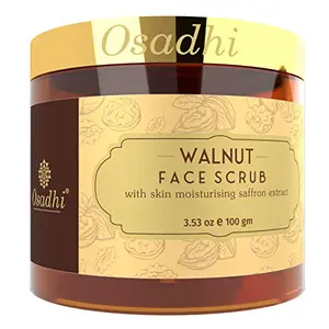 OSADHI Vegan Tan Removal Face Scrub for Glowing Skin With Gentle Exfoliation Saffron and Walnut.