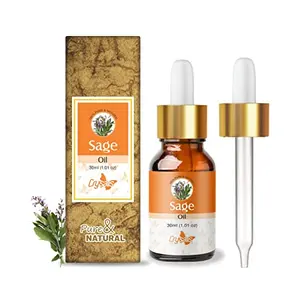 Crysalis Sage (Salvia Officinalis L.) Oil |100% Pure & Natural Undiluted Essential Organic Sage Oil/Reduces Blemishes Soothes Skin Dryness And Irritation By Moisturizing & Conditioning- 30 Ml
