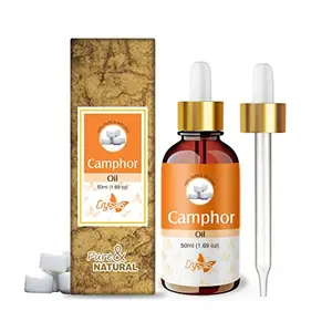 Crysalis Camphor (Cinnamomum Camphora) Oil|100% Pure & Natural Undiluted Essential Oil Organic Standard For Skin & Hair Care|Therapeutic Grade Oil Soothes Scalp Manage Hair Care 50ML With Dropper