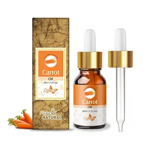 Crysalis Carrot 100% Pure & Natural Carrier Oil Undiluted Cold-pressed Daucus carota Organic Standard for Skin & Haircare Fights Wrinkles & Free Radicals Rejuvenates Skin Tone & Hair Growth- 30 ML