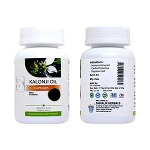 Shivalik Herbals Kalonji Oil-Black Seed-Nigella sativa for Immune System 500mg - 60 Capsules