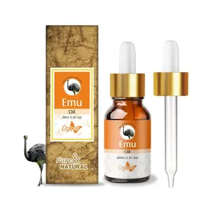 Crysalis Emu (Dromaius Novaehollandiae) Oil|100% Pure & Natural Undiluted Essential Oil Organic Standard For Skin & Hair Care|For Face & Skin| Improves Hair Texture & Smoothness - 30ML with dropper