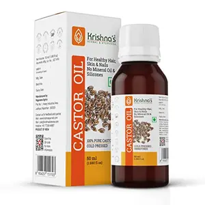 Krishna's Herbal & Ayurveda Castor Oil | 100% Pure Castor Oil | Cold Pressed -50 ml
