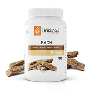 Krishna's Herbal & Ayurveda Bach Vacha Powder (Acorus Calamus) Sweet Flag Powder - 100 gram