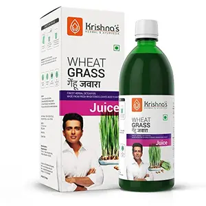 Krishna's Herbal & Ayurveda Wheatgrass Juice | Wheat Grass juice 9th day picked wheatgrass leaves | Pure Natural and 100% Ayurvedic Juice -1000 ML (Pack of 1)