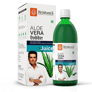 Krishna's Herbal & Ayurveda Pulpy Aloe vera Juice from Deserts of Rajasthan | Sugar free | aloveravgel juice | Organic alovera juice barbadensis Species | aloevera juice 1000 ml Pack of 1