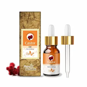Crysalis Castor (Ricinus Communis ) Oil|100% Pure & Natural Undiluted Carrier Oil Organic Standard For Skin & Haircare|Reduce HairfallFights Scalp Problem Skincare Deal Aging Sign 15ml