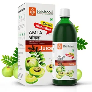 Krishna's Herbal & Ayurveda Premium Amla High Fibre Juice | Natural Immunity Booster | Rich in Vitamin C - 1 l (Pack of 1)