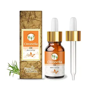 Crysalis Citronella (Cymbopogon Nardus) Oil|100% Pure & Natural Undiluted Essential Oil Organic Standard For Skin & Haircare| Bug Repellent Used In Perfumes Heal Skin Conditions Lifts Mood 30ml
