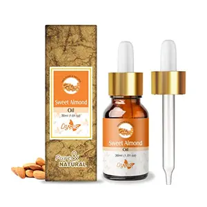Crysalis Sweet Almond (Prunus Amygdalus) Oil |100% Pure & Natural Undiluted Essential Oil organic Standard / Cold Pressed For Body & Face Oil Reduces Puffiness & Undereye Dark Circles Skin Toner -30ml