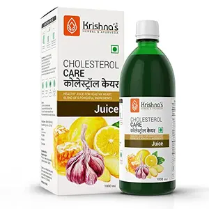 Krishna's Cholesterol Care Juice Contains Honey with Apple Cider Ginger Garlic Sugar Free Helps in Digestion Heart Health Health Drink Made in India - (1000 ml)