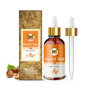 Crysalis Hazel Nut (Corylus Avellana) |100% Pure & Natural Undiluted Carrier Oil Organic Standard/Cold Pressed Oil For Glowing Skin Healthy Hair Nourished Face Rich In Omega 3 - 50ML With Dropper