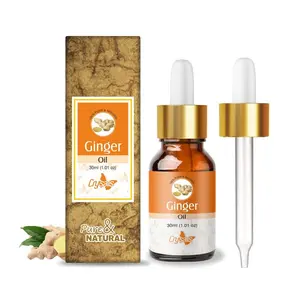 Crysalis Ginger (Zingiber Officinale) 100% Pure & Natural Undiluted Essential Oil Organic Standard /Oil For Dry Scalp And Rough skin/ Massage Oil for Face & Body -30ML With Dropper