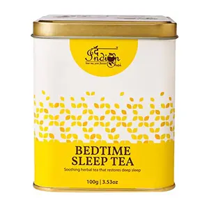 The Indian Chai Bedtime Sleep Tea 100g with Passion Flower Valerian Root Chamomile Flower Gotu Kola etc for Restful and Peaceful Sleep Herbal Tea