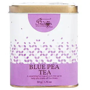 The Indian Chai Blue Pea Tea Tisane 50g for Improving Eyesight & Good for Hair & Skin Makes 100 cups