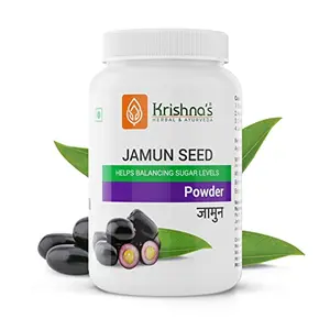 Krishna's Herbal & Ayurveda Pure and Natural Jamun Seed Powder Syzygium Cumini Powder - 100 gram