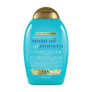 OGX Extra Strength Hydrate & Revive + Argan Oil of Morocco Conditioner for Dry Damaged Hair Cold-Pressed Argan Oil to Moisturize Hair Paraben-Free Sulfate-Free Surfactants 385 ml