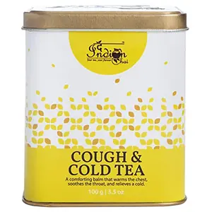 The Indian Chai - Cough & Cold Tea 100g with Tulsi Echinacea Peppermint Honey etc for Nasal Congestion Sore Throat Sinus and Runny Nose Caffeine Free Herbal Tea