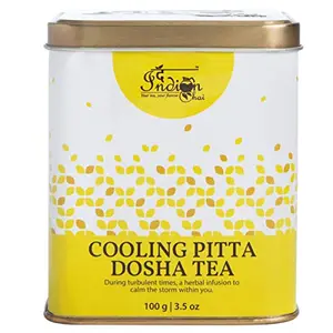 The Indian Chai - Cooling Pitta Dosha Tea 100g with Brahmi Amla Spearmint Rose Petals etc Promotes Clear Thinking Cools Down Mind Body & Emotions Ayurvedic Herbal Tea