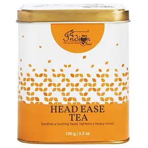 The Indian Chai - Head Ease Tea 100g with Lemon Balm Lavender Valerian Chamomile etc for Headache Inflammation and Relief