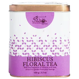 The Indian Chai - Hibiscus Floral Tea 100g with Chamomile Calendula Rose Peppermint etc Supports Immunity Heart and Digestive Health Supports Weight Loss
