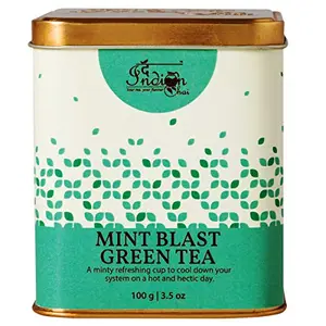 The Indian Chai - Mint Blast Green Tea 100g with Peppermint Spearmint Licorice and Fennel Seed for Digestion Cough Cold Stress and Anxiety Weight Loss Tea