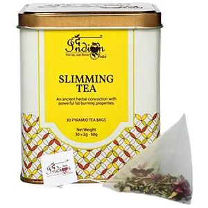 The Indian Chai - Slimming Tea 30 Pyramid Tea Bags for Weight Loss with Garcinia Cambogia Lemongrass Hibiscus & more Wellness