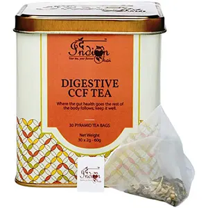 The Indian Chai - Digestive CCF Tea 30 Pyramid Tea Bags with Cumin Coriander Fennel and Peppermint for Acidity and Digestion