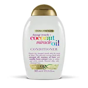 OGX Extra Strength Damage Remedy Coconut Miracle Oil Conditioner for Dry Frizzy or Coarse Hair Hydrating & Flyaway Taming Conditioner Paraben-Free Sulfate-Free Surfactants Coconut Miracle Oil Vanilla 385ml