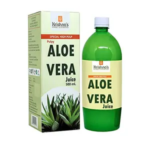 Krishna's Herbal & Ayurveda Rajasthani Pulpy Aloe Vera High Fiber Juice - 500 ml (Pack of 1)
