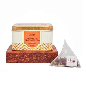 The Indian Chai - Hibiscus Floral Blossom Tea 15 Pyramid Tea Bags | Caffeine Free | with Hibiscus Chamomile Calendula Rose and more | Delicious Blend