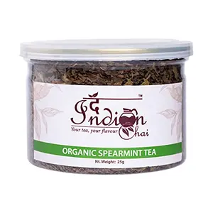The Indian Chai - Organic Spearmint Tea for Stress Digestion Immunity PCOS and PMS Herbal Tea 25g