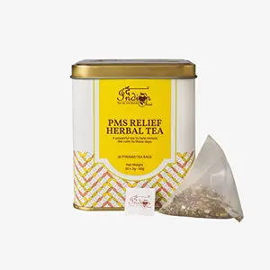 The Indian Chai PMS Relief Herbal Tea 30 Pyramid Tea Bags with Ashwagandha Shatavari Dandelion & Maca Root Supports Healthy Cycle and Eases Discomforts